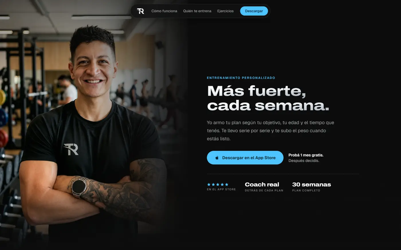Portada, con una foto real del entrenador