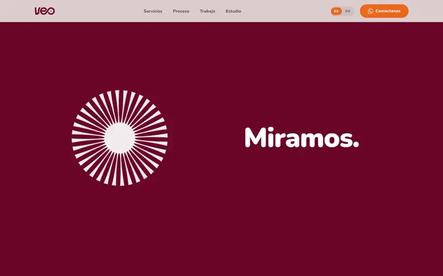 Una sección de un sitio de agencia creativa